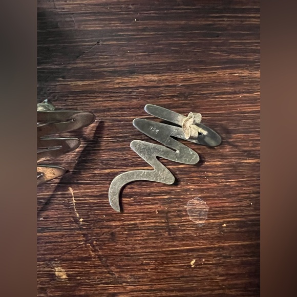 ✨ Vintage STERLING SILVER 925 Pierced Earrings Mexico SWIRL Zig Zag ✨ - Picture 6 of 6